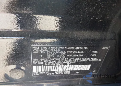 2021 Toyota Rav4 Xle из США, поврежденный, VIN 2T3W1RFV3MC132459